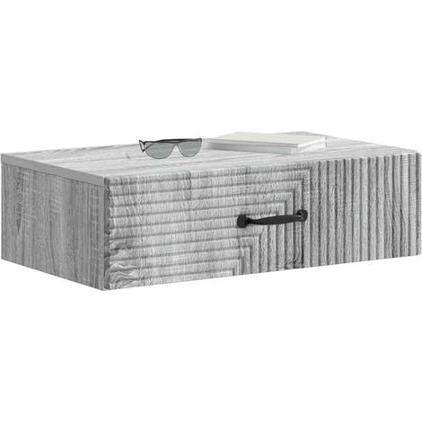 Étagère Murale Gain de Place, Table d'Appoint Suspendue 59 x 34,5 x 17 cm, Meuble Rangement Moderne en Bois Ingénierie pour Salon, Entrée ou Chambre (1/5)