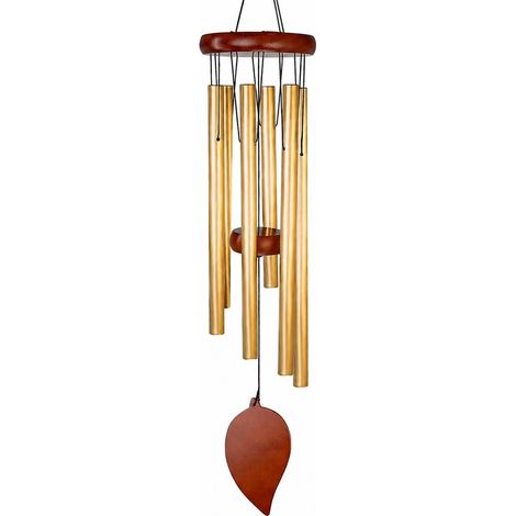 Carillon éolien en métal, tube en aluminium, noir 94 cm, décoration extérieure pour jardin ou terrasse, cadeau doré 81 cm (1/4)