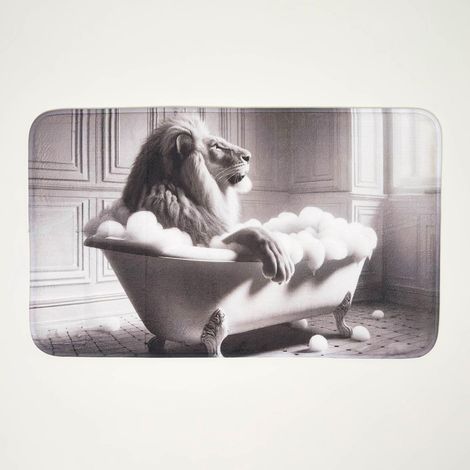 HOMESCAPES Soft Lion Bath Mat, 45 x 75 cm (1/4)