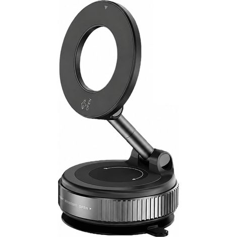 Magnetic Car Phone Holder with Powerful Suction Cup, 360° Rotation, Universal Car Phone Holder, Stable Car Phone Magnet for Windscreen Dashboard Smartphones (1/5)