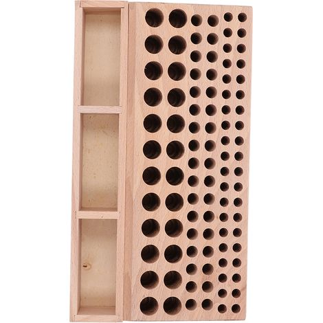 Porte-outils en cuir avec support bois, 3 grilles 98 trous, rangement atelier, cadeau pour travail du cuir. (1/5)