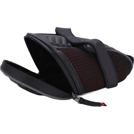Sacoche de Selle de Vélo Pliable, Sac de Stockage Arrière pour VTT et Cyclisme, Pochette Rouge pour Bicyclettes (1/5)