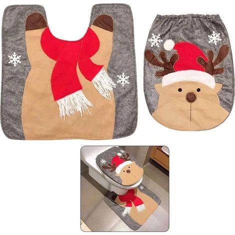 Weihnachtsdekoration, WC-Sitzbezug und -Matte, Badezimmer-Set, WC-Sitz mit Absenkautomatik, Weihnachtsdekoration (1/5)