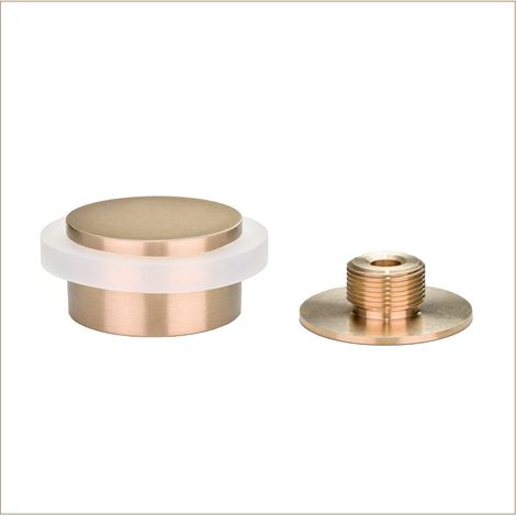 EVI Herrajes Fermaporta Adesivo 45 x 20 mm Base filettata Gomma Bianca Ottone Finitura Opaca Compresi vite + tassello di fissaggio Mod. I-203/35X19-B-DUAL-LMT (1/5)