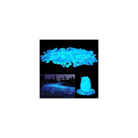 Lot de 300 pierres lumineuses bleues – Résine non toxique – Brillance jusqu'à 6h – Décoration jardin, allées, aquariums（5-8mm）