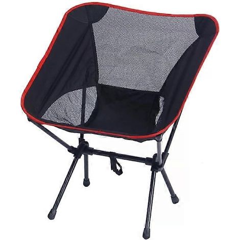 Chaise de camping pliante portable - Légère, compacte, noire (1/2)