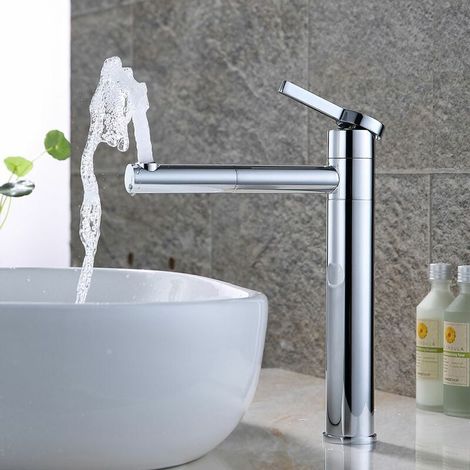 Robinet salle de bain double 360° orientable lavabo mitigeur laiton mitigeur salle de bain pour lavabo robinetterie salle de bain chrome mitigeur monocommande (1/5)