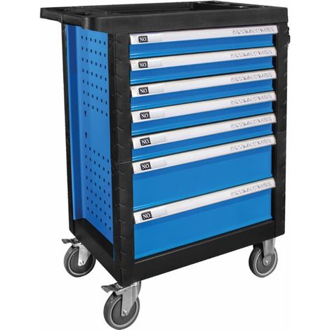 carrello porta attrezzi ama 4 cassetti 253 pezzi assortiti blu (1/5)