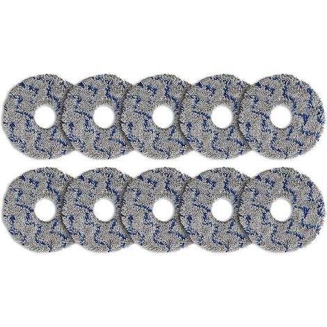 Paquete de 10 toallitas húmedas reutilizables, compatibles con ECOVACS DEEBOT X5/N30/T30/X2 Omni – Microfibra suave, reutilizables y altamente absorbentes. (1/4)