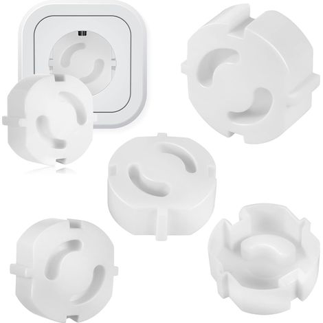 Lot de 25 prises de sécurité enfant, protection des prises de branchement, verrouillage enfant, prise de sécurité bébé (blanche) (1/5)