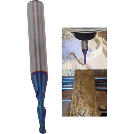 Fraise à bout sphérique pour fraiseuse CNC, fraise à bout sphérique en carbure avec revêtement nano bleu 1/41/81/2” (1/5)