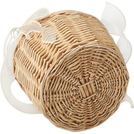 Panier de Stockage Élégant  Panier Porte-Perlée Petit en Osier Naturel Brun  Décor de Mariage (1/5)