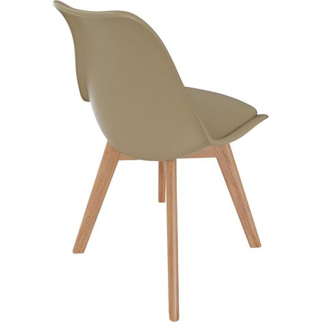 Set Di 4 Sedie Per Sala Da Pranzo Ufficio Con Gambe In Faggio Legno Massello Massiccio Stile Nordico Scandinavo Comoda Seduta Imbottita Ideale Per Soggiorno Sala Riunione (Beige) - Colore: Beige