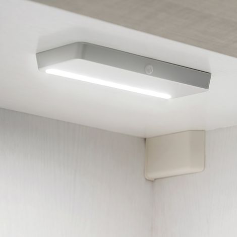 Emuca - Applique Led rechargeable 85lm 1W 4000K avec détecteur de mouvement gris métallisé - 5028625 (1/5)