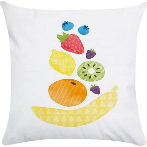 Taie D'oreiller Coton Lin - Imprimé Fruit Peinture à l'huile - Double Face - Pour Canapé Lit Bureau Voiture - 40x40 cm (1/5)