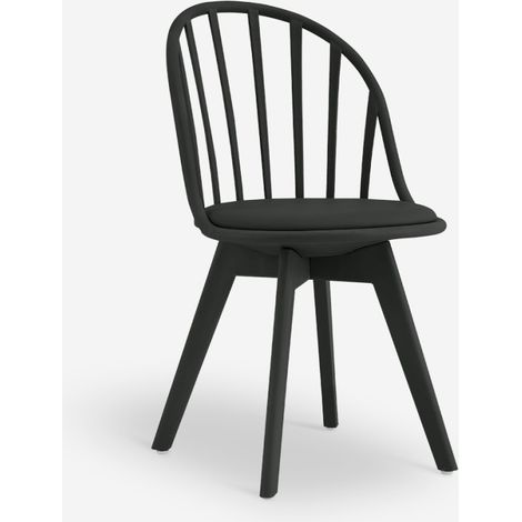 Sedia design moderno in polipropilene per cucina sala da pranzo Molkor - Nero