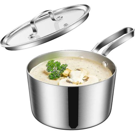 Petite casserole à induction avec couvercle en verre, 1,5 l, 16 cm, compatible (1/5)