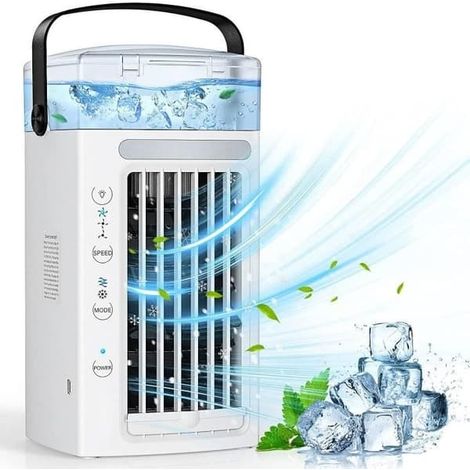 SABIR-Climatiseur portable Vinmall (blanc), mini rafraîchisseur d'air portable, ventilateur climatiseur personnel (1/4)