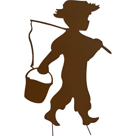 Silhouette acier pêcheur 48x1x80cm (1/2)