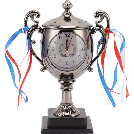 Vintage-Tischuhr, realistisches Trophäen-Design, dekorativer Wecker für Schlafzimmer, Wohnzimmer, Büro, dunkelgoldene Oberfläche (1/5)