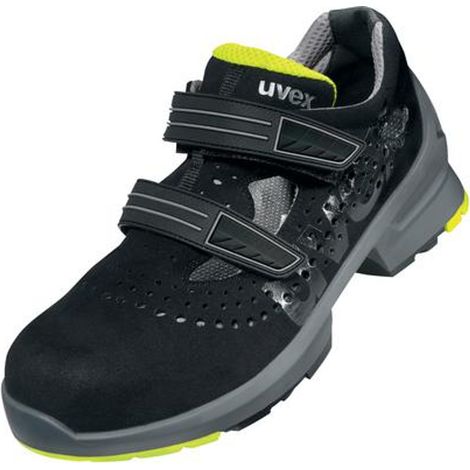 Uvex 1 Arbeitsschuhe - Sicherheitssandalen S1 SRC ESD - Lime-Schwarz - Weite 14 / Extra Breit: 46