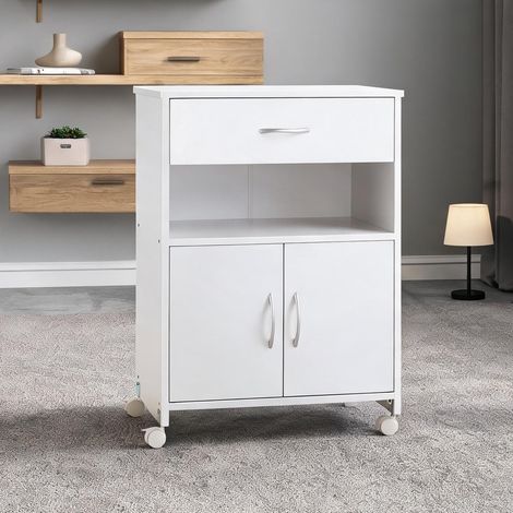 Meuble de rangement de bureau bianco 60 x 39 x 80 cm (1/5)