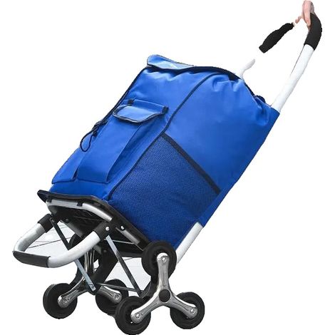 Carrito de la compra plegable, 6 ruedas, azul (1/2)