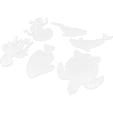 Moule en silicone pour dessous de verre en cristal représentant des animaux marins, idéal pour les projets faits main et la décoration intérieure.