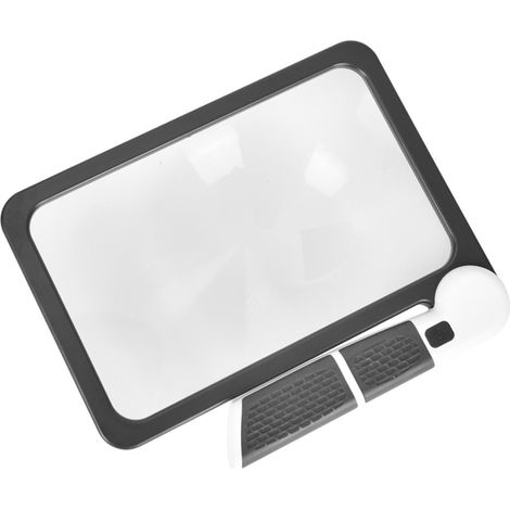 Loupe 5X avec Lumière,Grande Loupe de Lecture Rectangulaire avec 48 LED pour Seniors Dégénérescence Maculaire Design Pliable