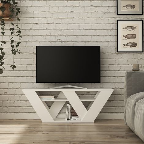 TV-Möbel Pipralla Weiß Melamin 110x40x30 cm (1/5)