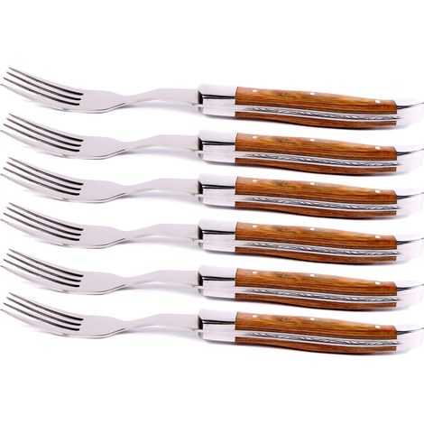 Set 6 Forchette da Bistecca Manico in Legno Tendor Alps (1/3)