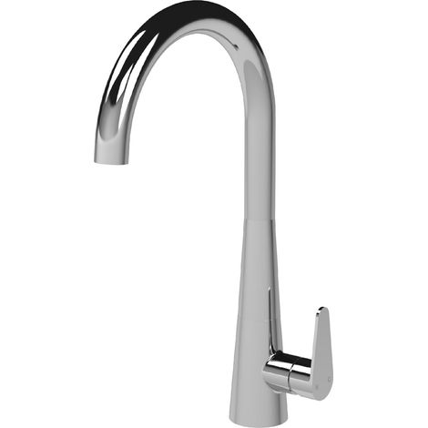 Balterley Tatenhall Kitchen Mono Mixer Tap with Single Lever Handle, Curved Swivel Spout - Polished Chrome Finish (1/5)