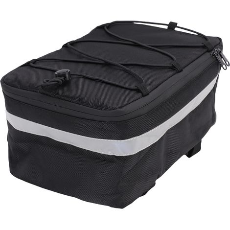 Sacoche vélo étanche Oxford bande réfléchissante – Porte-bagages navette urbaine noir 1680D, pratique (1/5)