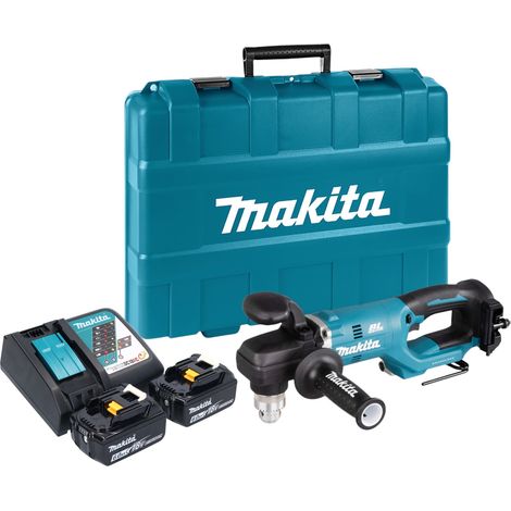 Makita DDA 450 RGK trapano angolare a batteria 18 V 70 Nm brushless + 2x batteria 6,0 Ah + caricabatterie + valigetta