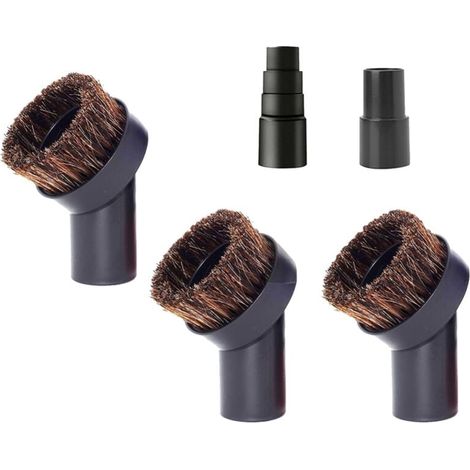 Spazzola rotonda in crine di cavallo compatibile con la maggior parte degli aspirapolvere con tubo flessibile da 1 1/4 pollici o 3/8 pollici (1/4)