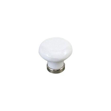 Bouton de meuble en porcelaine décor chromé – Diamètre 30 mm – Hauteur 28 mm – Vendu à l'unité – Prévoir vis M4 – Merigous