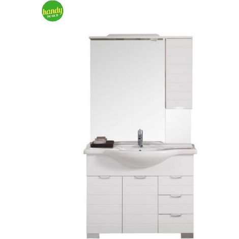 Composizione Bagno Da Terra Savinidue Rigo Con Pensile 105 X 50 X 210 H Cm Bianco Lucido (1/3)