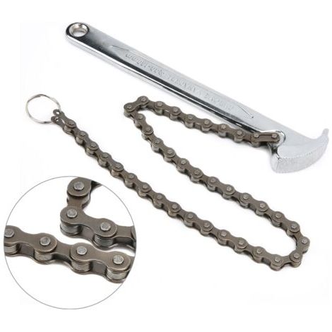 Clé à Chaîne de 9 Pouces, Pince à Tuyau Réglable, Chaîne à Cliquet Réversible, Raccords D'outil de Filtre à Huile, Diamètre de Montage Maximal D'environ 156mm (1/5)