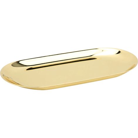 Grand plateau de rangement en acier inoxydable 430 pour bougies d'aromathérapie, couleur or. (1/5)