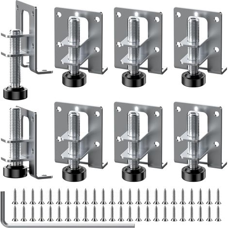 Set di 8 piedini regolabili per mobili 55/102 mm - Piedini di livellamento per mobili resistenti - Piedini regolabili in altezza con 48 piccole viti e 1 chiave a brugola per armadi, scaffali e guardar (1/5)