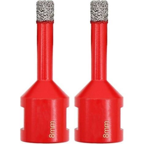 Forets Diamant 2 Pièces 8mm Trépans de Forage avec Filetage M14 pour Perçage à sec en Porcelaine Carrelage Granit Marbre (1/5)