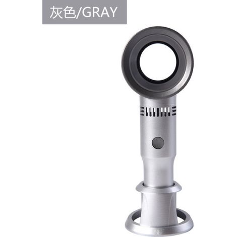 Nuevo mini ventilador sin aspas, creativo, portátil, recargable por USB, regalo ideal. Cuatro generaciones de ventiladores sin aspas (plateado).