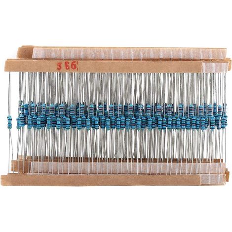 Assortiment de kits de résistance 1280 pièces, kit d'assortiment de résistances à film métallique de résistances pour projets et expériences de bricolage (1/5)