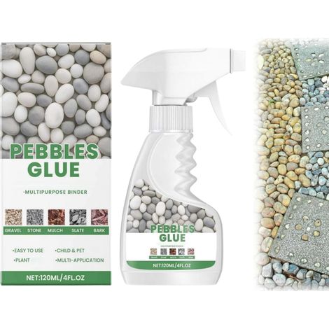 Colle pour Pierre,Colle pour Pierre Transparente,Colles Marbre,Colles à Galets à Base D'eau,Liant pour Gravier pour ExtéRieur,Colless Cailloux Jardin Exterieur,120ml (1/5)