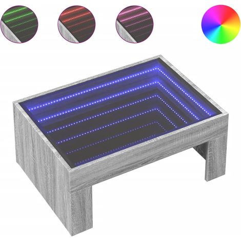 Maison Exclusive - Couchtisch mit Infinity-LED Grau Sonoma 70x50x