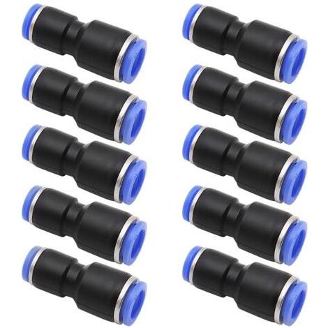 Connecteurs pneumatiques droits 6mm à 8mm – Lot de 10 pièces – Raccords rapides pour compresseur – Résistance élevée à la pression (1/5)