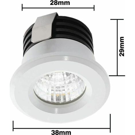 Lot de 4 mini spots LED encastrables 3 W blanc chaud – Angle de faisceau 24° – Luminosité 300 lumens – Pour plaques de plâtre et étagères (1/4)