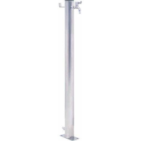 Colonne à eau de jardin 60 cm acier inoxydable rond (1/5)