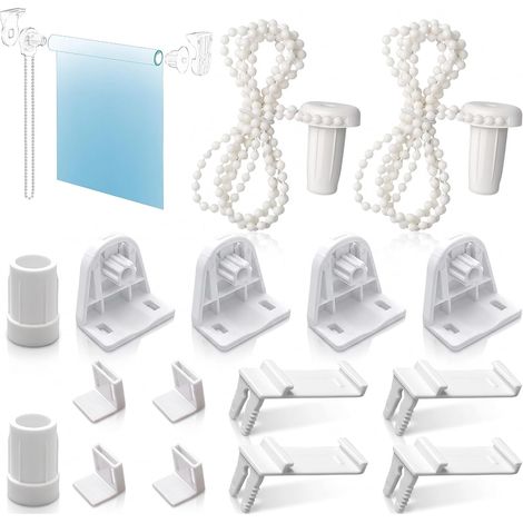 2 Sets Ensembles Mecanisme Store Enrouleur,Ensemble D’Accessoires pour Stores Enrouleurs,Supports De Stores Enrouleurs,Fixation pour Store Fixation Store sans Percage,Fixation pour Store Enrouleurs. (1/5)
