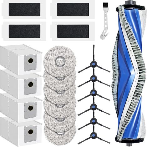 22 Pièces Accessoires pour ECOVACS DEEBOT T30C Pro Omni aspirateur rechange,1 brosse principale,6 serpillières,4 sacs à poussière,4 filtres,6 brosses latérales (1/5)